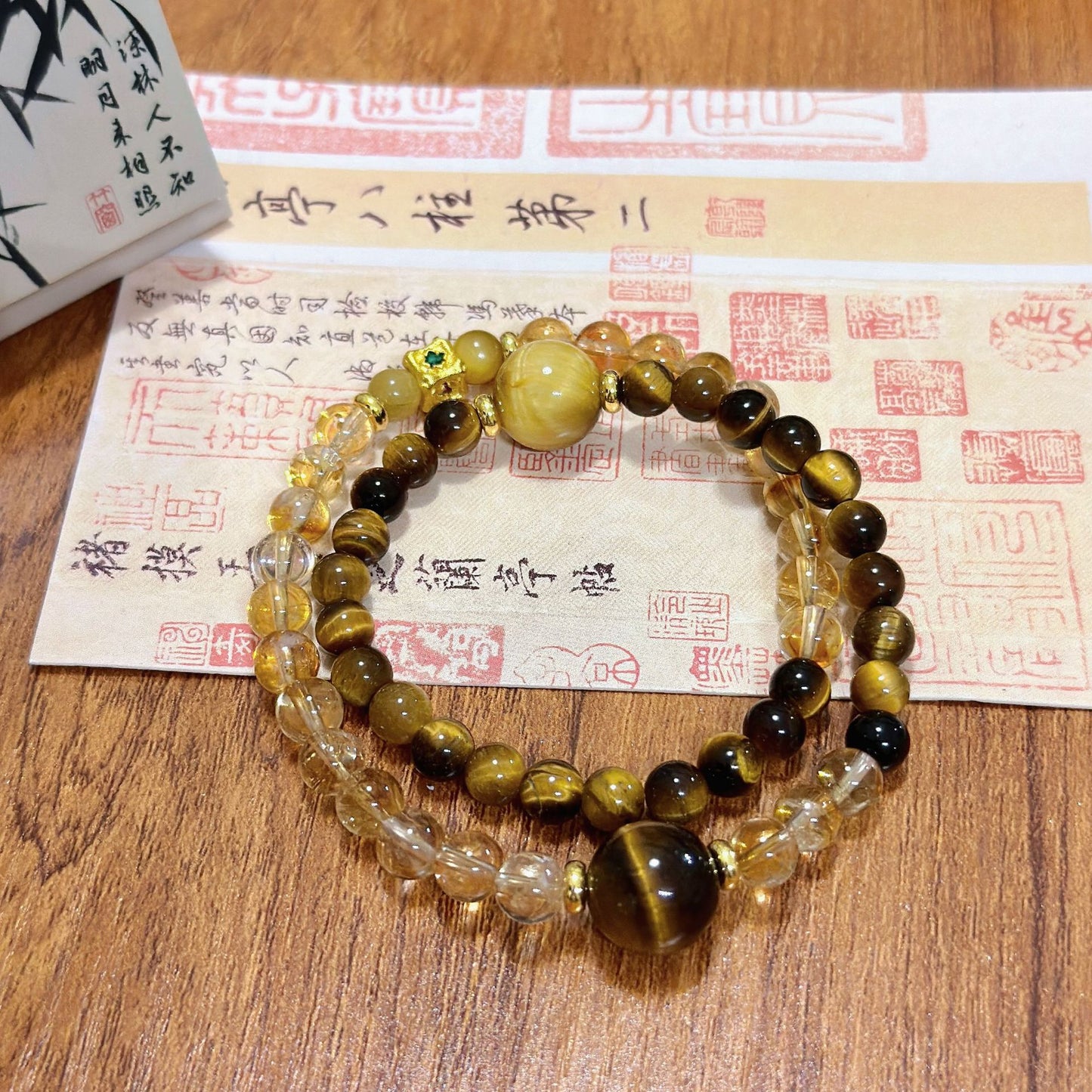 Sunlit Fortune · Tiger’s Eye & Citrine Wrap