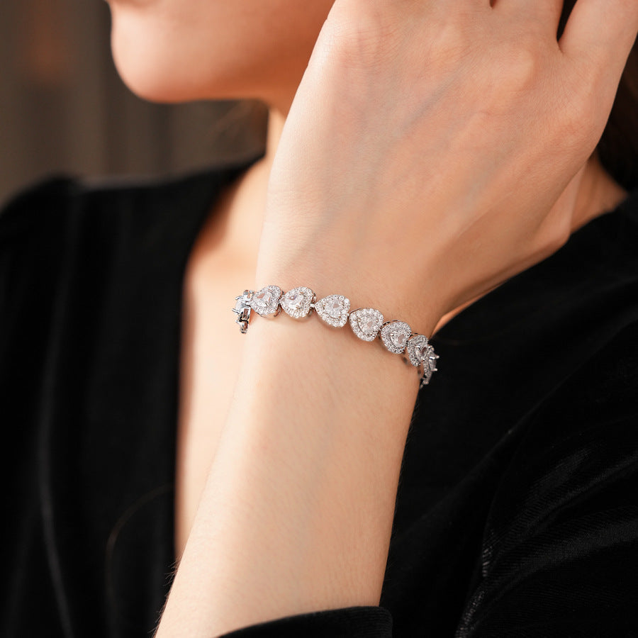 Lustrous Heart Charm Bracelet
