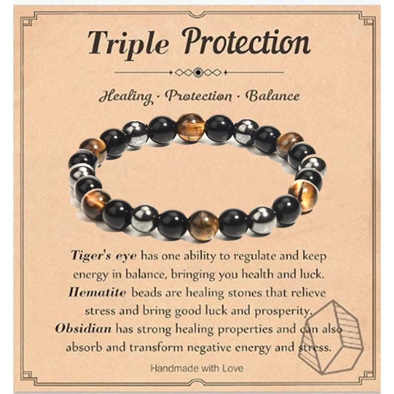 IronGaze · Men’s Tiger Eye & Hematite Bracelet