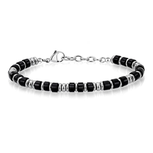 Boho Drift · Natural Stone Disc Chain Bracelets