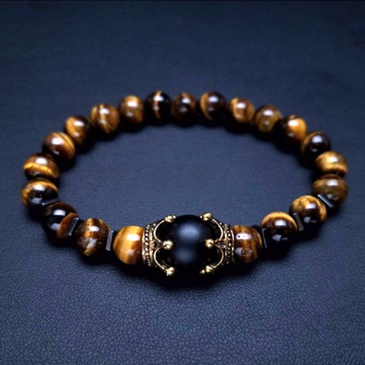 Sovereign Crown · Men’s Tiger Eye Beaded Bracelet