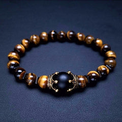 Sovereign Crown · Men’s Tiger Eye Beaded Bracelet