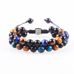 MagnetAura Duo · Tiger Eye & Agate Power Bracelet