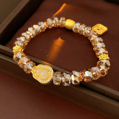 champagne crystal gourd charm bracelet