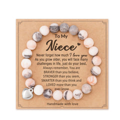 Heartfelt Encouragement · Pink Jasper Message Bracelets