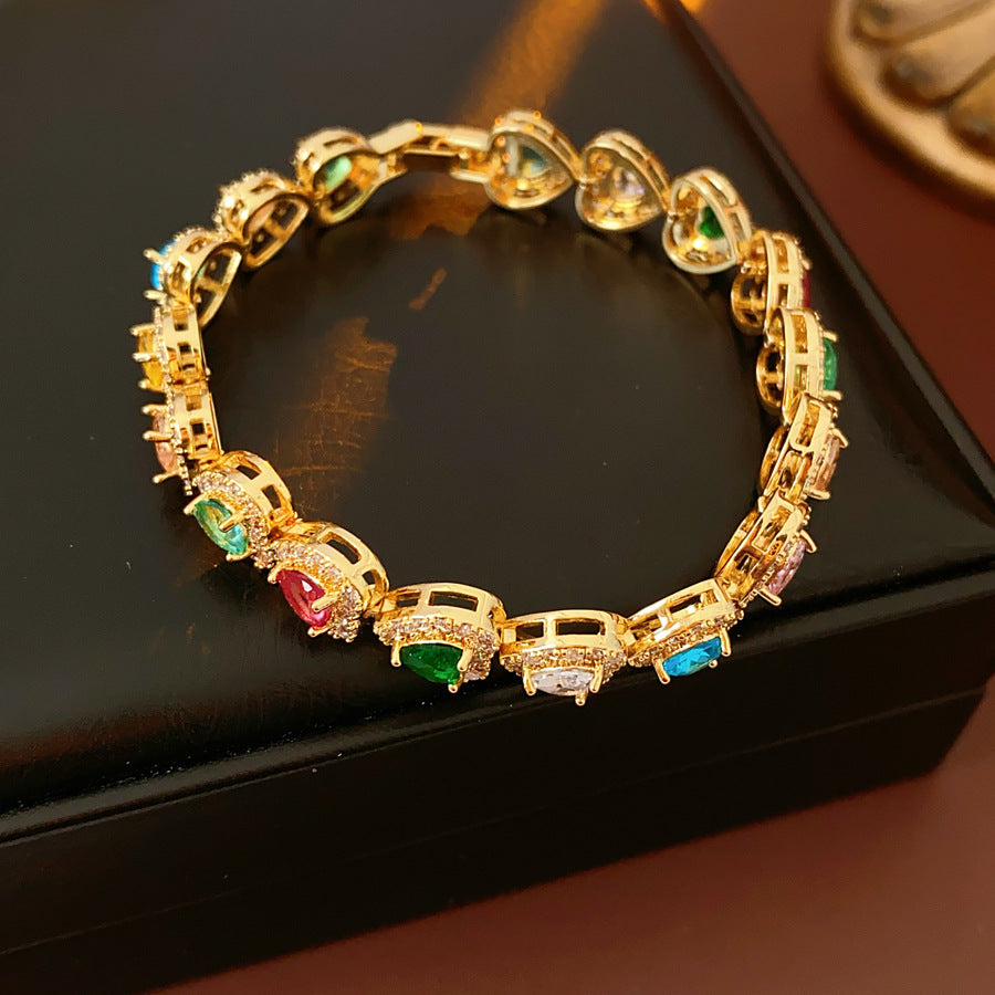 Lustrous Heart Charm Bracelet