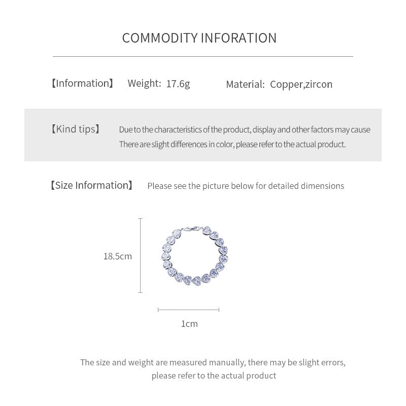 Lustrous Heart Charm Bracelet with sparkling zircon stones and heart charm in gold-tone – Glazenya jewelry
