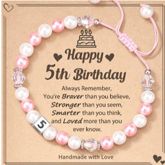 Milestone Birthday Bracelet for Girls (1st–8th)