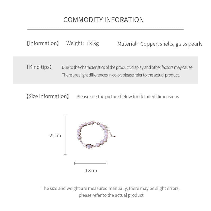 Serpentine Pearl Elegance Bracelet with glass pearls and shell accents on green box – Glazenya jewelry