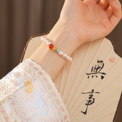 Trio Charm Pearl Bracelet