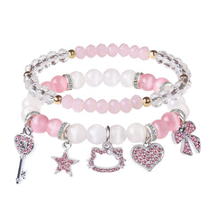 Blush Kitty Sparkle Charm Bracelets