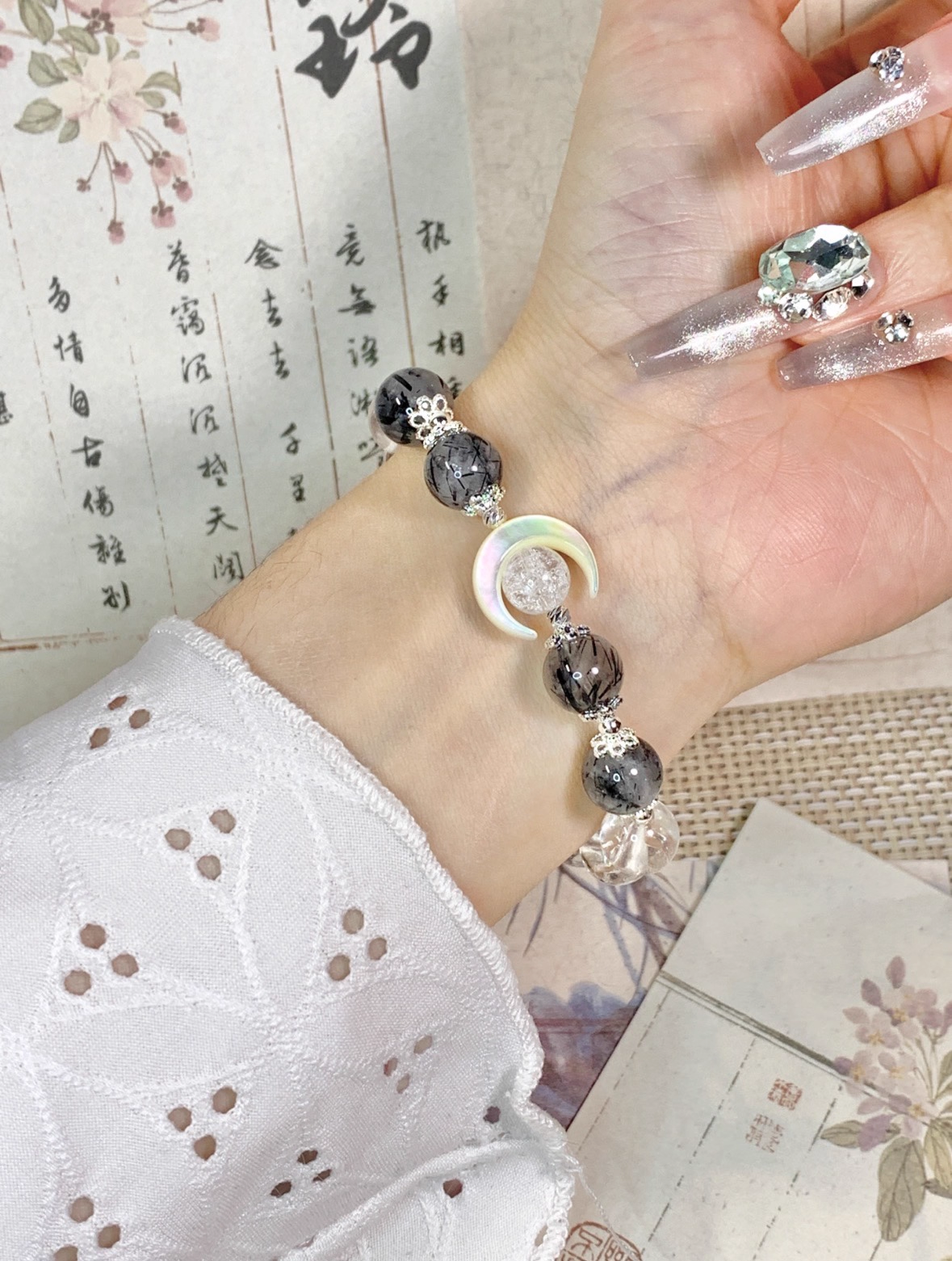 Linked Hearts · Obsidian & Clear Quartz Bracelets