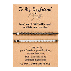 MorseBond Duo — Black & White Love Bracelets