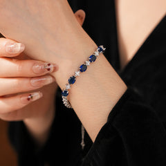 Radiant Gem Elegance Bracelet with oval and round zircon stones in red variant – Glazenya jewelry