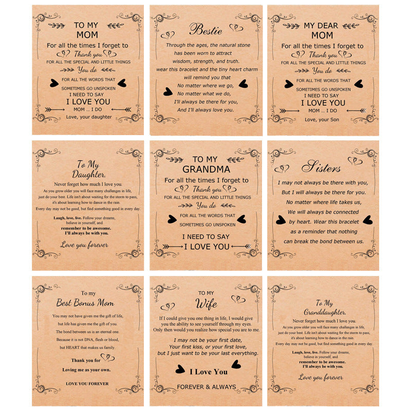 Forever Grandma · Natural Stone Love Bar Bracelet