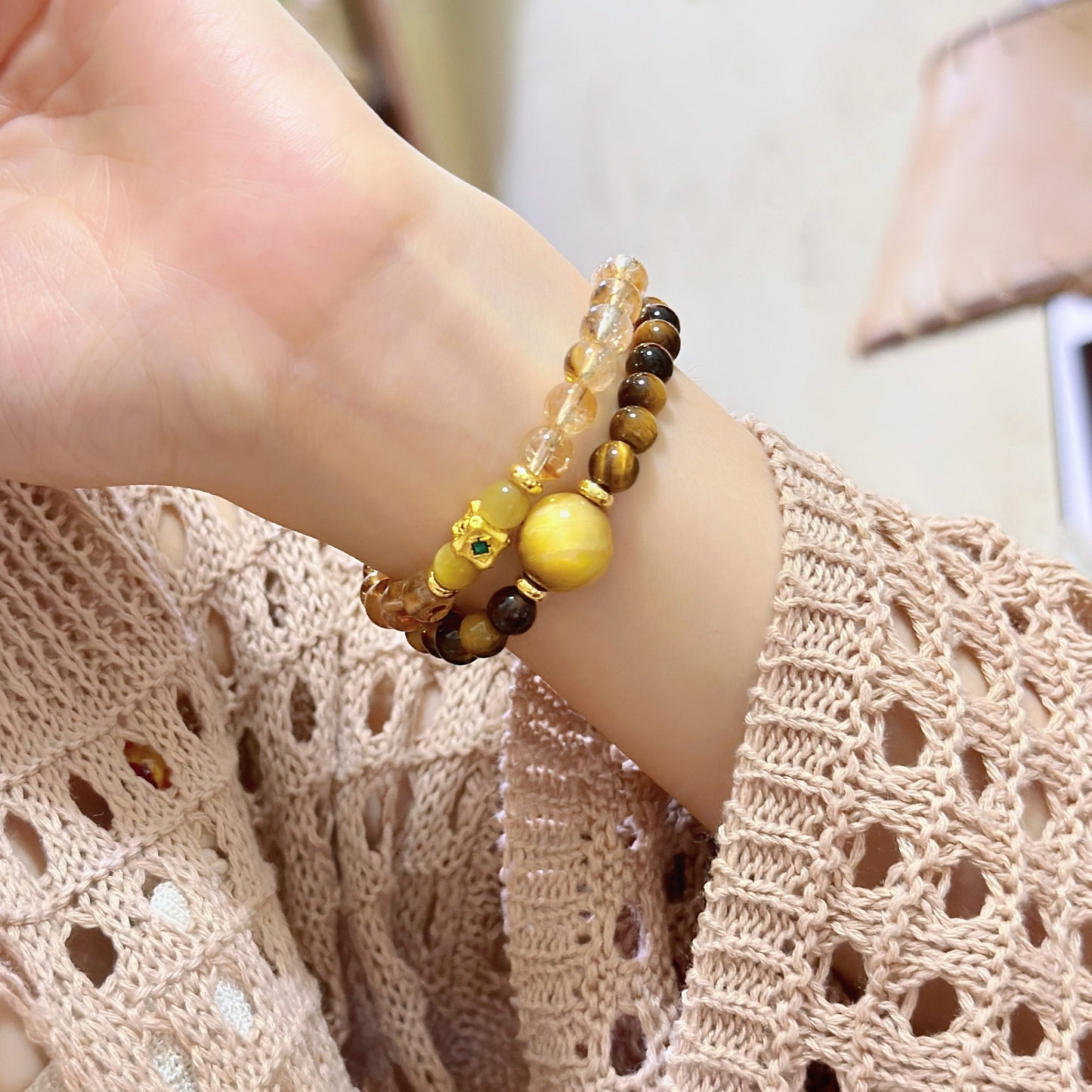 Sunlit Fortune · Tiger’s Eye & Citrine Wrap