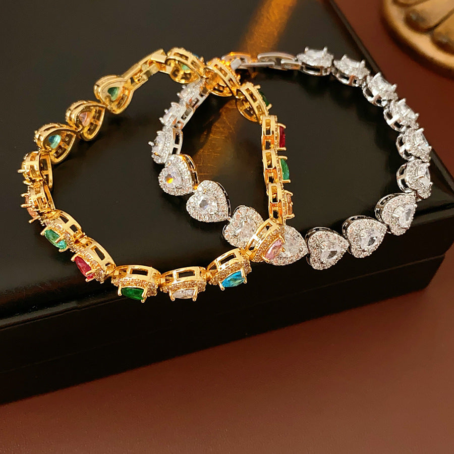 Lustrous Heart Charm Bracelet