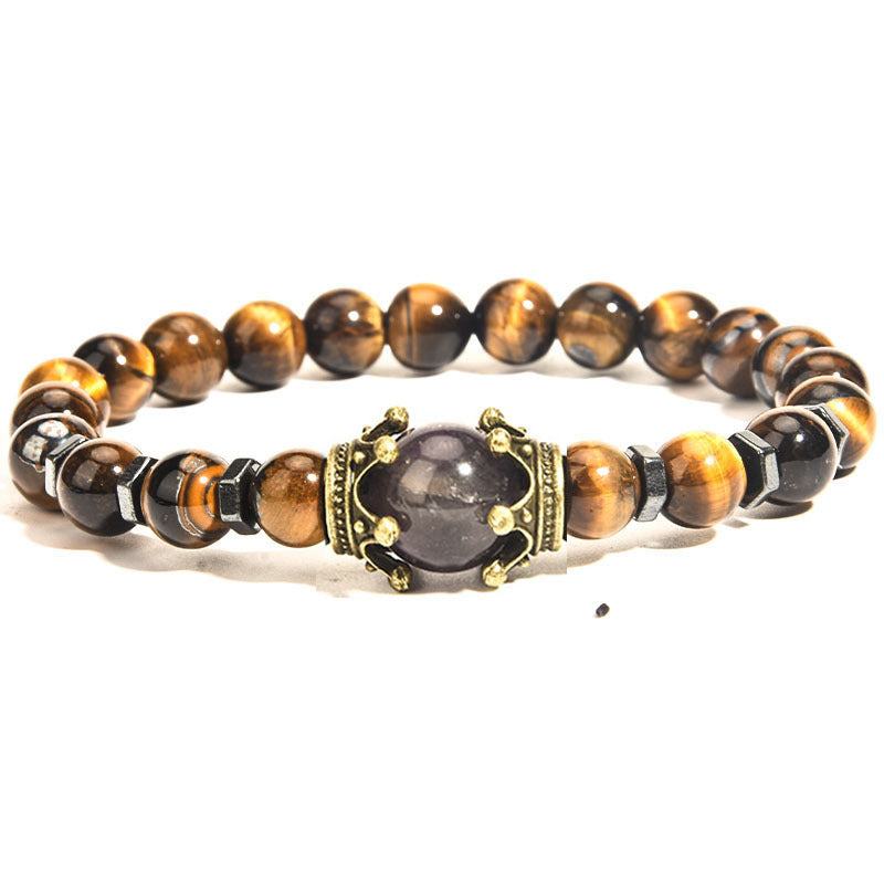 Sovereign Crown · Men’s Tiger Eye Beaded Bracelet