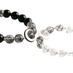 Linked Hearts · Obsidian & Clear Quartz Bracelets