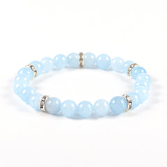 Celestial Halo · Lapis & Gemstone Beaded Bracelet (8mm)