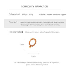 Peach sunstone beaded bracelet with a small gold-tone rocking horse charm — Sunstone Rocking Horse Bracelet by Glazenya.