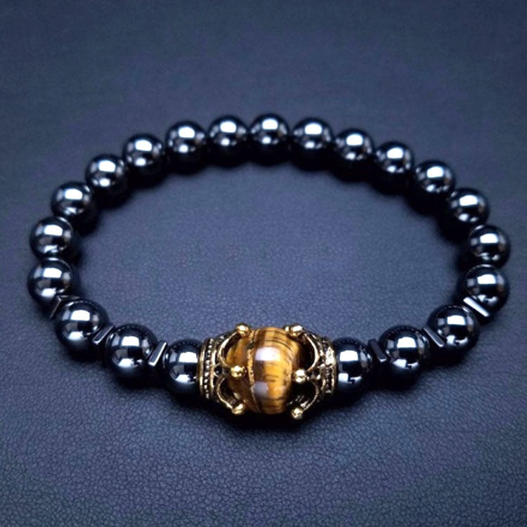 Sovereign Crown · Men’s Tiger Eye Beaded Bracelet