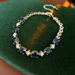 Radiant Gem Elegance Bracelet with oval and round zircon stones in red variant – Glazenya jewelry