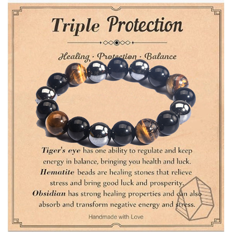 IronGaze · Men’s Tiger Eye & Hematite Bracelet