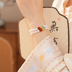 Trio Charm Pearl Bracelet