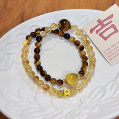 Sunlit Fortune · Tiger’s Eye & Citrine Wrap