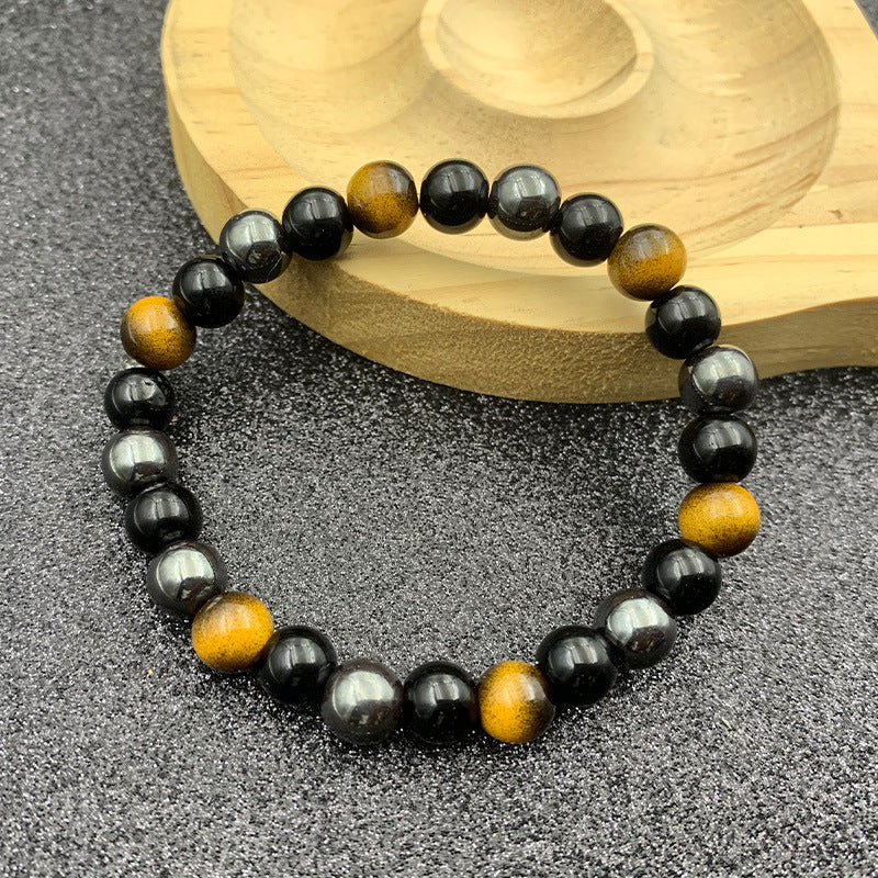IronGaze · Men’s Tiger Eye & Hematite Bracelet