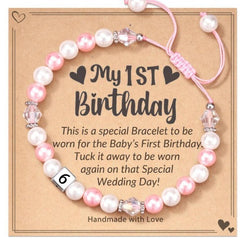 Milestone Birthday Bracelet for Girls (1st–8th)