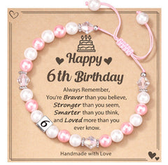 Milestone Birthday Bracelet for Girls (1st–8th)