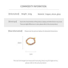 Faceted champagne crystal beaded bracelet with gold-tone pavé gourd charm — Champagne Crystal Gourd Charm Bracelet.