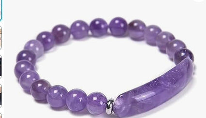 Forever Grandma · Natural Stone Love Bar Bracelet