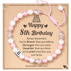 Milestone Birthday Bracelet for Girls (1st–8th)