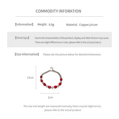 Radiant Gem Elegance Bracelet with oval and round zircon stones in red variant – Glazenya jewelry