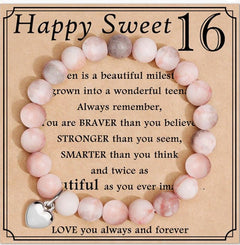 Heartfelt Encouragement · Pink Jasper Message Bracelets