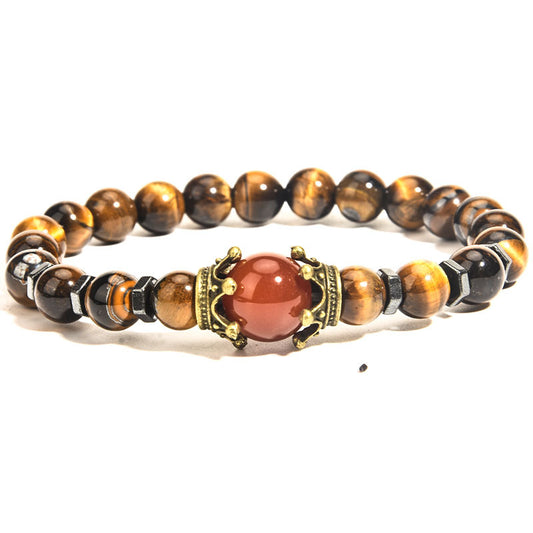 Sovereign Crown · Men’s Tiger Eye Beaded Bracelet