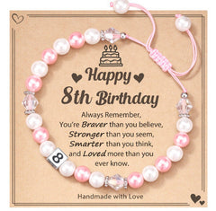 Milestone Birthday Bracelet for Girls (1st–8th)