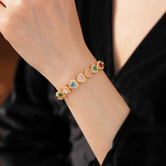 Lustrous Heart Charm Bracelet