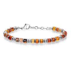 Boho Drift · Natural Stone Disc Chain Bracelets