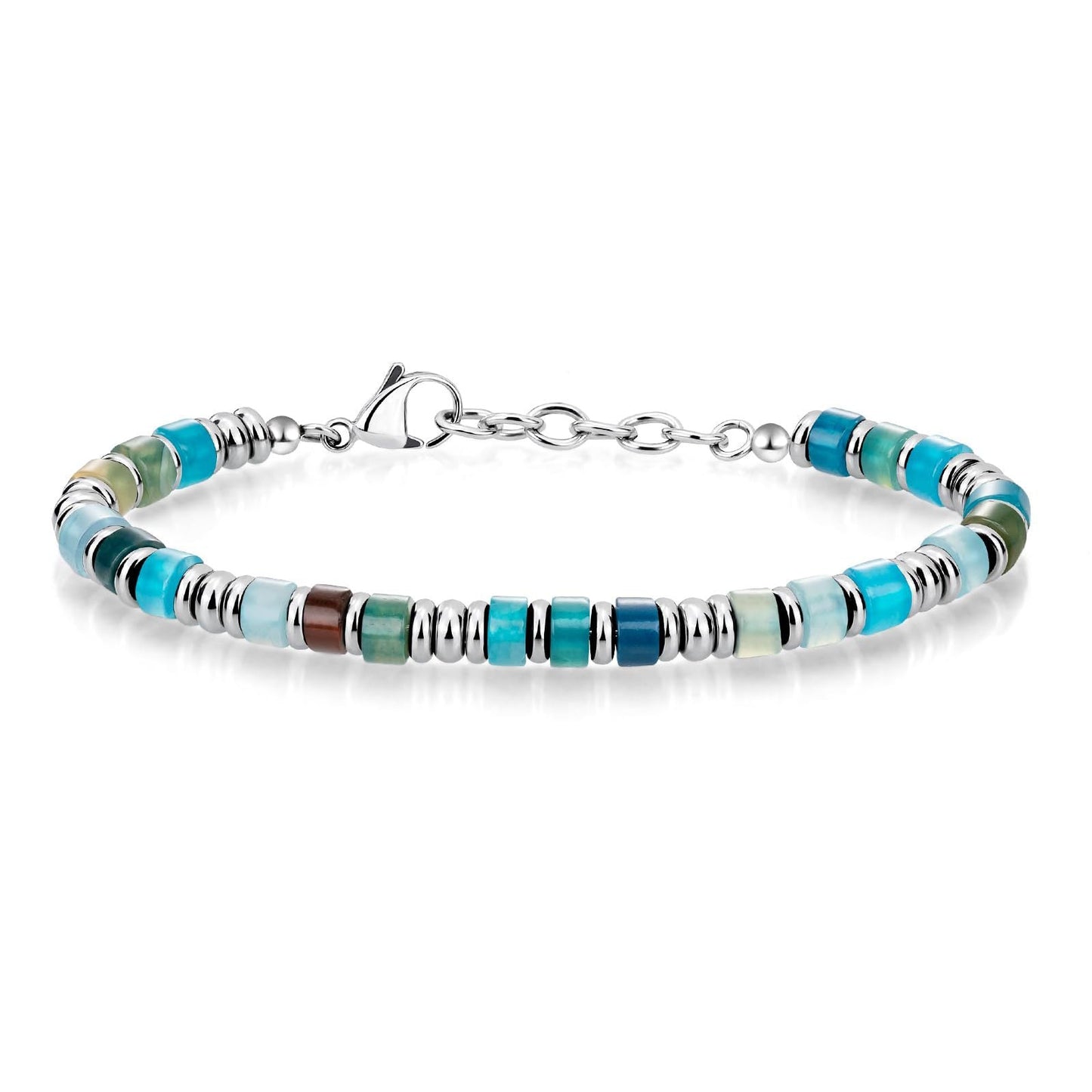 Boho Drift · Natural Stone Disc Chain Bracelets