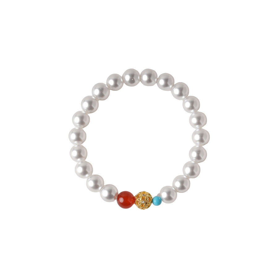 Trio Charm Pearl Bracelet