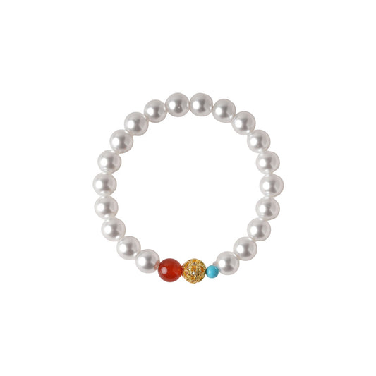 Trio Charm Pearl Bracelet
