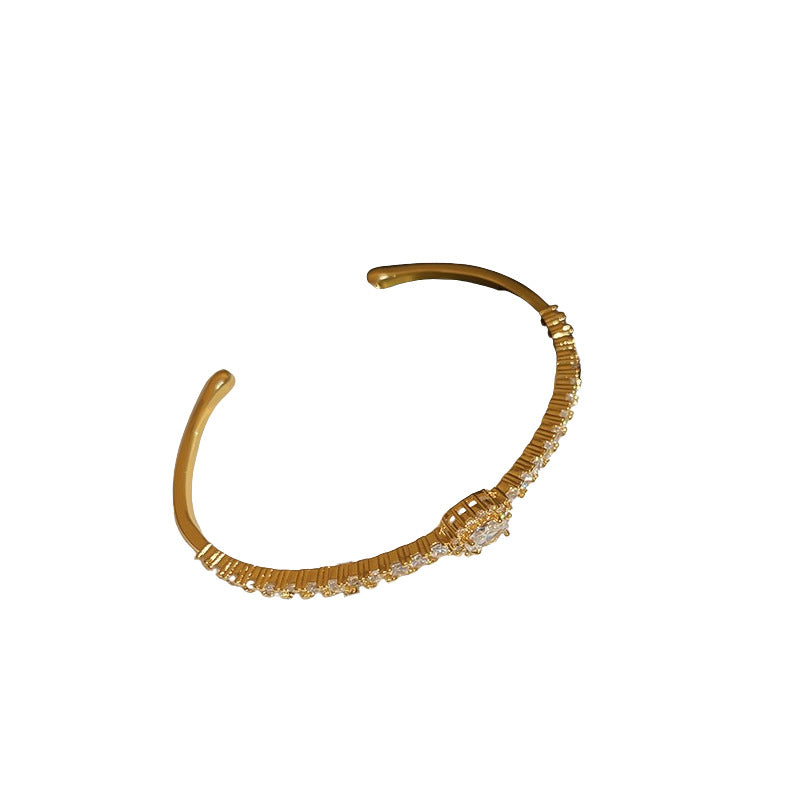 Radiant Zircon Open Bangle