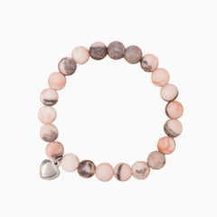 Heartfelt Encouragement · Pink Jasper Message Bracelets