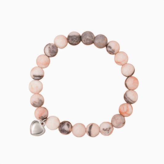 Heartfelt Encouragement · Pink Jasper Message Bracelets