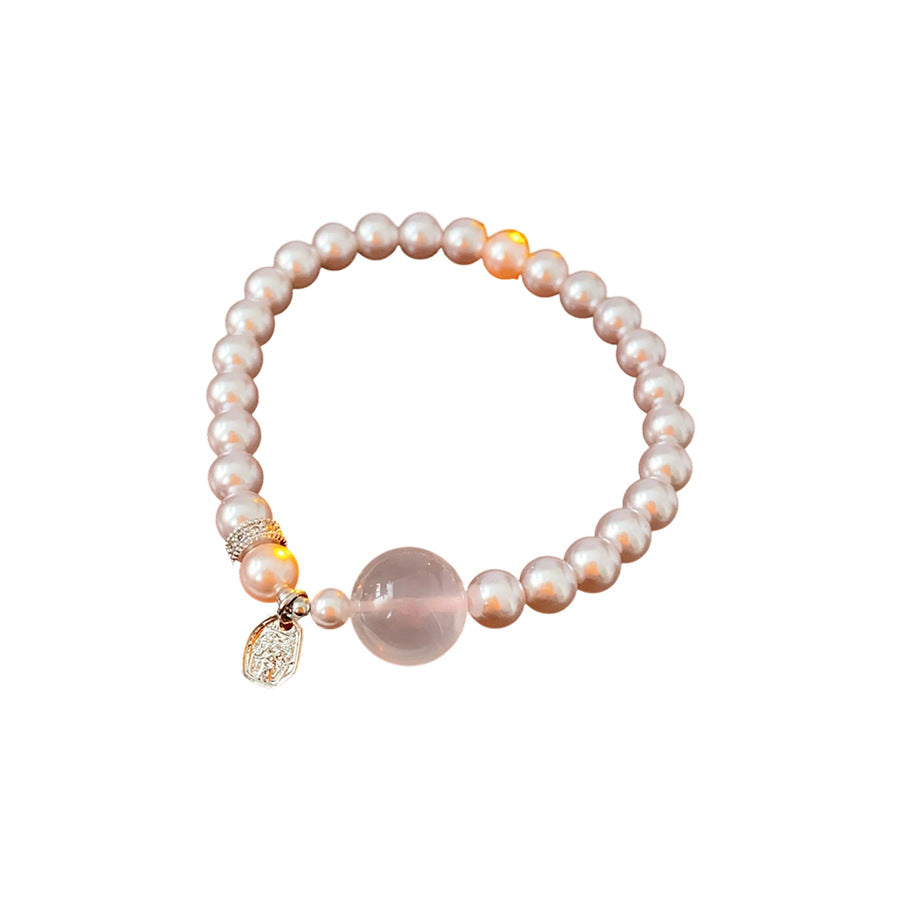Moonlit Pearl Charm Bracelet