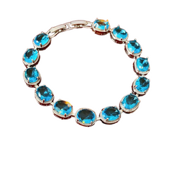 Azure Oval Zircon Tennis Bracelet